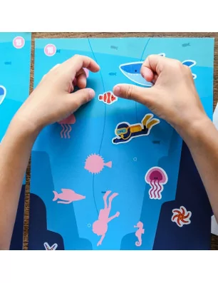 GOMMETTES : Fresque gommettes repositionnables 'Cléopâtre' Fonds marins