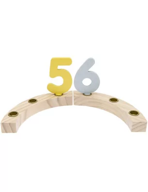 ENFANTS : Chiffres en bois de 0 à 9 'Rico Design' Multicolore 11pièces