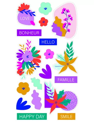 SCRAPBOOKING : Autocollants transparents 'Artemio - Color Block' Textes