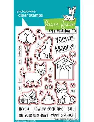 OUTILLAGE & MACHINES : Dies / Matrices de découpe 'Lawn Fawn' Yappy Birthday