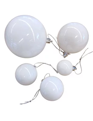 SUPPORTS A DECORER : Lot de 39 Boules de Noël à décorer 'Graine Créative' Blanc