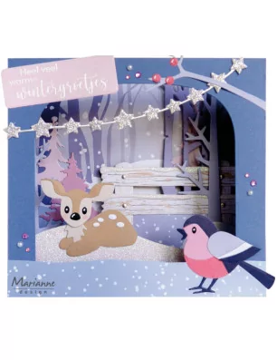 PAPIERS A4 : Assortiment A4 de 16 papiers décorés 'Marianne Design' Eline's Winter Dreams