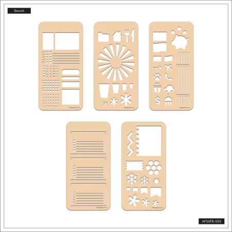Livret de 5 Pochoirs pour organiseur 'Me & My Big Ideas - The Happy Planner' Trackers