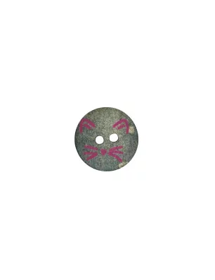 SCRAPBOOKING : Bouton en plastique 2 trous '3B Com' Chat violet 15 mm