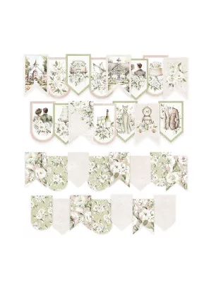 SCRAPBOOKING : Lot de 15 die-cuts 'P13 - Love and Lace' Guirlande