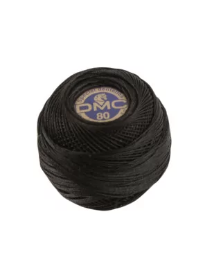 ART DU FIL : Bobine de fil spécial dentelle 'DMC' Noir 5g