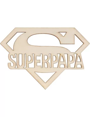 SUPPORTS A DECORER : Silhouette en bois 'Artemio' Super Papa 14.5x10 cm