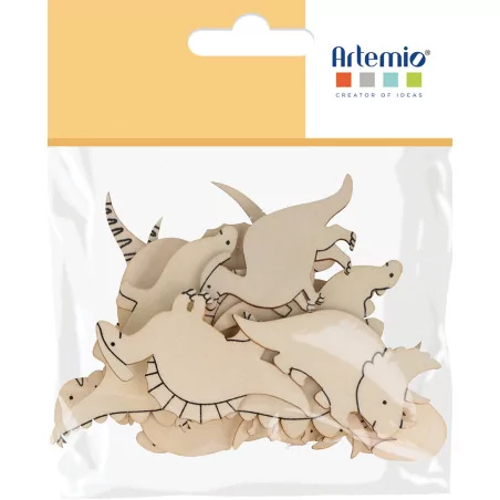 SCRAPBOOKING : Lot de 20 Silhouettes en bois 'Artemio - Dinos & Co'