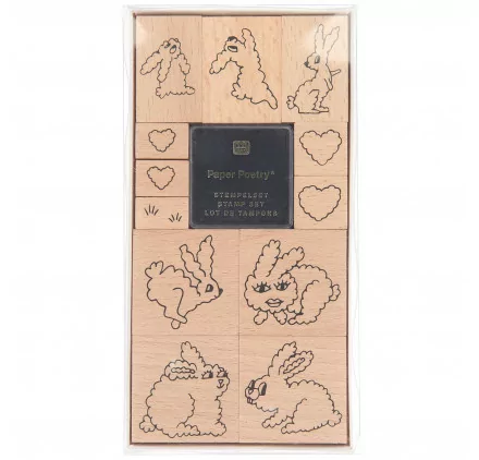 SCRAPBOOKING : Set de tampons bois 'Rico Design - Paper Poetry' Lapins SCRAPBOOKING : Set de tampons bois 'Rico Design - Paper Poetry' Lapins