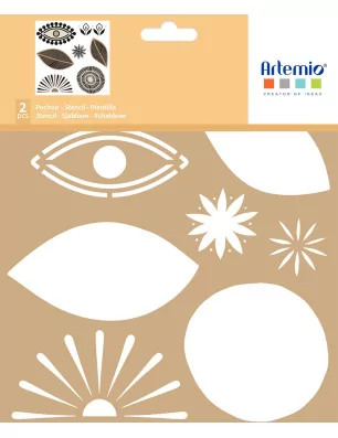 POCHOIRS : Lot de 2 Pochoirs 'Artemio - Boho' 20x20 cm