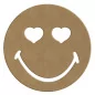 Smiley Yeux Coeurs en bois 'Gomille' 14x14 cm Smiley Yeux Coeurs en bois 'Gomille' 14x14 cm