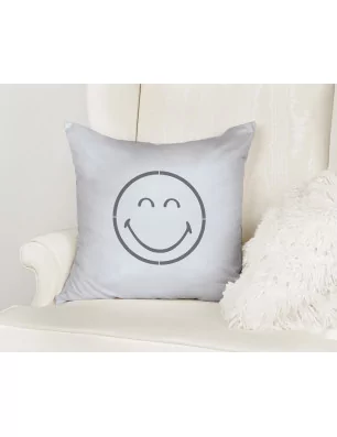SUPPORTS A DECORER : Smiley Yeux Etoiles en bois 'Gomille' 14x14 cm