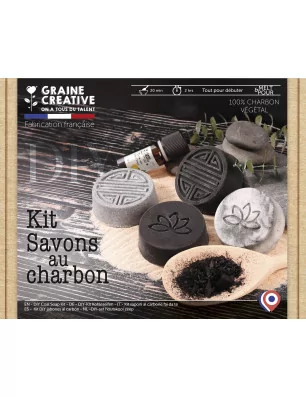 MODELAGE ET MOULAGE : Kit DIY 'Graine Créative' Savons au charbon
