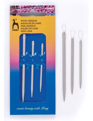 ACCESSOIRES TRICOT : Lot de 3 aiguilles à laine 'Pony'