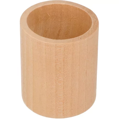 SUPPORTS A DECORER : Lot de 6 coquetiers cylindriques en bois 'Artemio - Saute-Mouton' 5.8x4.8 cm