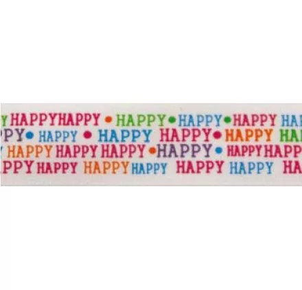 SCRAPBOOKING : Ruban satin 'Stafil' Happy 15 mm x 5 m