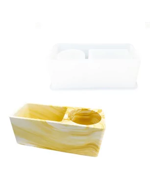 MODELAGE ET MOULAGE : Moule en silicone 'Unicraft - Jesmonite' Porte-stylo rond et carré