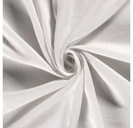 ART DU FIL : Tissu viscose de lin chaine trame '3B Com' Blanc optique 135 cm par 50 cm (à la coupe)