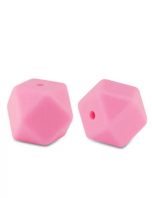 BIJOUX : Perle en silicone 'La Fourmi Créative' Diamant Rose néon 14x18 mm