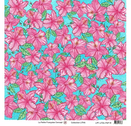 PAPIERS&nbsp;30x30 DECORES : Papier double 30x30 'La Petite Française - Litha' 1
