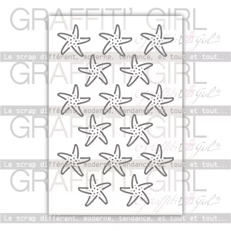 POCHOIRS : Pochoir 10x15 'Graffiti' Girl - Mer & Sable' Etoile de mer