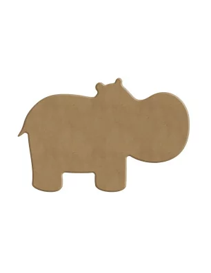 SUPPORTS A DECORER : Hippopotame en bois 'Gomille' 13x9 cm
