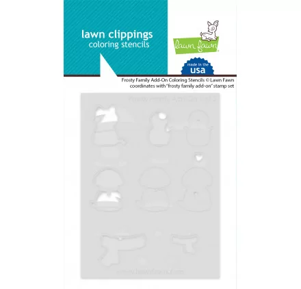 POCHOIRS : 2 Pochoirs 'Lawn Fawn' Frosty Family Add-On Coloring