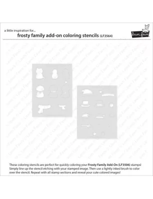 POCHOIRS : 2 Pochoirs 'Lawn Fawn' Frosty Family Add-On Coloring