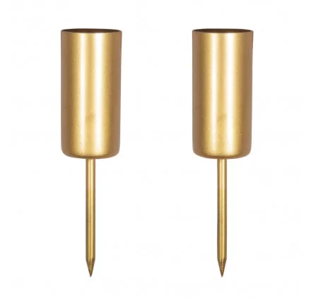 BOUGEOIRS : Lot de 2 Supports à bougie longue 'Rayher' Or 2.3 cm