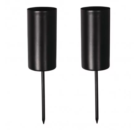 BOUGEOIRS : Lot de 2 Supports à bougie longue 'Rayher' Noir 2.3 cm