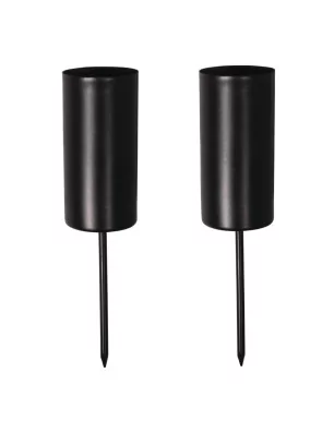 BOUGEOIRS : Lot de 2 Supports à bougie longue 'Rayher' Noir 2.3 cm