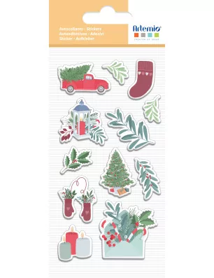 SCRAPBOOKING : Autocollants puffy 'Artemio - Christmas Time'