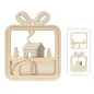Silhouette relief en bois à suspendre 'Artemio - Home For Christmas' Maison 13.5x11 cm