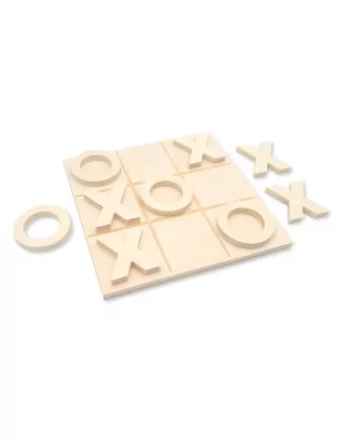 SUPPORTS A DECORER : Jeu de morpion en bois 'Ctop' 15.5x15.5 cm