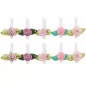 Lot de 10 pinces à linge en bois 'Rico Design' clips rose couleurs mixtes