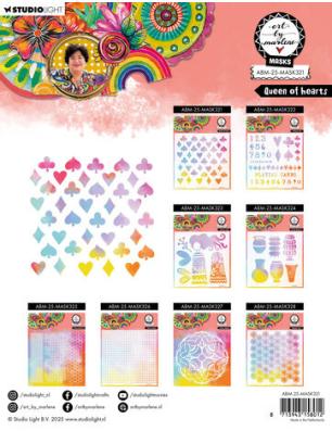 SCRAPBOOKING : Mask 20x20 'Studio Light' Art by Marlene Queen of hearts