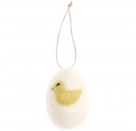 DECORATION DE SAPIN : Pendentif Oeuf Poussin 'Rico Design' Blanc DECORATION DE SAPIN : Pendentif Oeuf Poussin 'Rico Design' Blanc