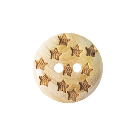 SCRAPBOOKING : Bouton en bois 2 trous '3B Com' Etoiles