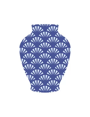 POCHOIRS : Lot de 2 Pochoirs 'Artemio - Bleu' Vase 20x20 cm
