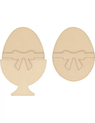 SCRAPBOOKING : Lot de 18 Mini Silhouettes en bois 'Artemio - Funny Eggs'