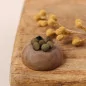 Bouton recouvert sur pied 'La Maison Naïve' Satin de viscose Olive 10 mm