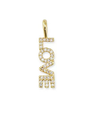 BRELOQUES : Breloque en métal et zirconium 'La Fourmi Créative' Love Doré 23x5.5 mm
