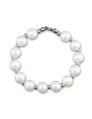 BIJOUX : Pendentif accroche-regard 'La Fourmi Créative' Collier de perles Blanc-Argent 8x2 cm