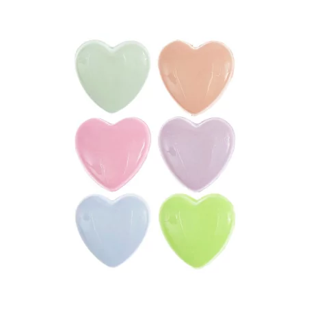 ART DU FIL : Lot de 6 Boutons en plastique à queue 'Rico Design' Coeurs pastels