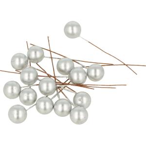 SCRAPBOOKING : Lot de 15 baies artificielles 'Artemio' Argent