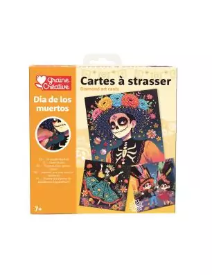 ENFANTS : Cartes à strasser 'Graine créative' Dia de los muertos