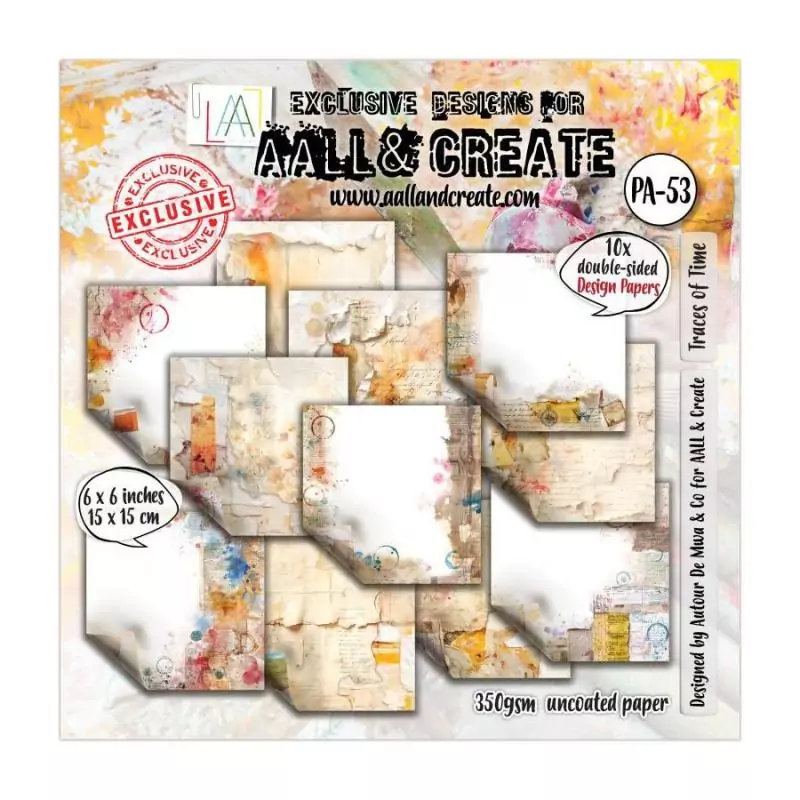 SCRAPBOOKING : Assortiment de 10 papiers doubles 15x15 cm 'AALL and Create' Traces of Time 53 SCRAPBOOKING : Assortiment de 10 papiers doubles 15x15 cm 'AALL and Create' Traces of Time 53