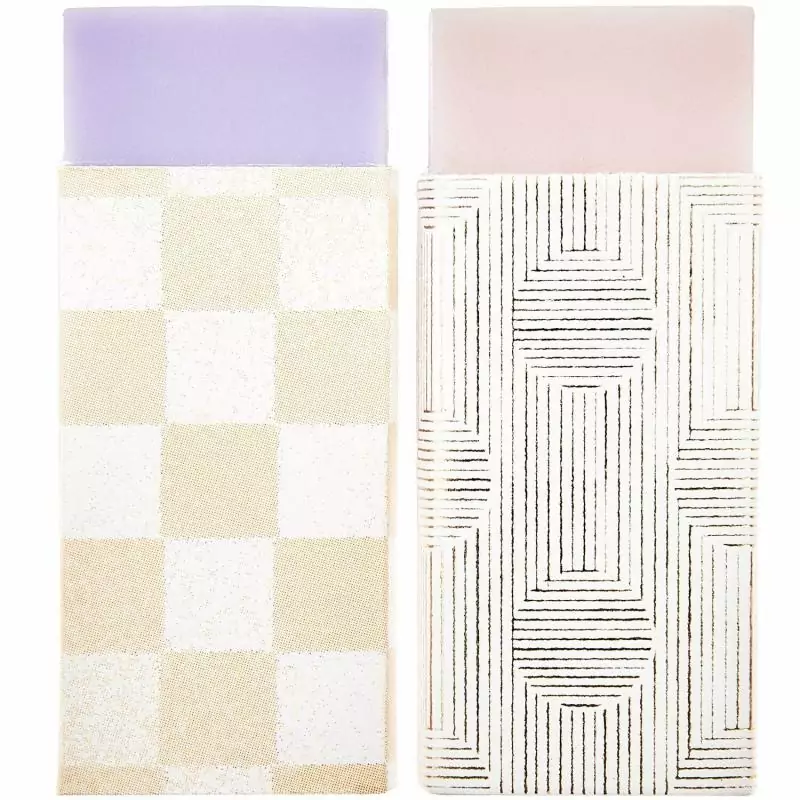 ENFANTS : Lot de 2 Gommes 'Rico Design - Paper Poetry' Rose/Lila 10x18x45 mm ENFANTS : Lot de 2 Gommes 'Rico Design - Paper Poetry' Rose/Lila 10x18x45 mm