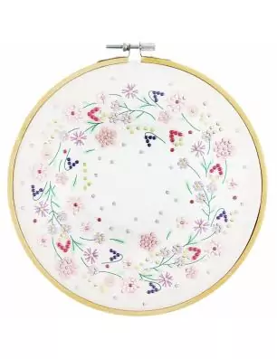 DECORATION : Kit Diamond Painting sur toile 'Rico Design' Couronne de fleurs 20 cm