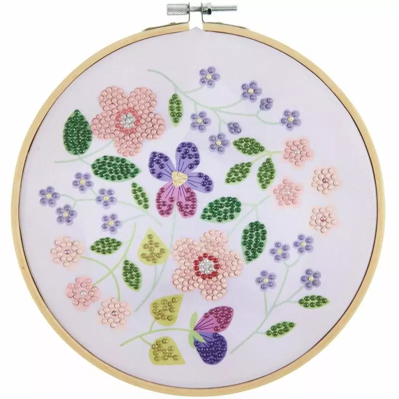 DECORATION : Kit Diamond Painting sur toile 'Rico Design' Fleurs 20 cm DECORATION : Kit Diamond Painting sur toile 'Rico Design' Fleurs 20 cm